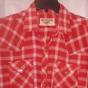Vintage pearl snap light weight flannel